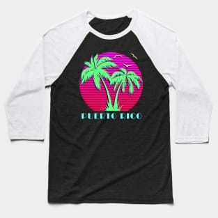 Puerto Rico Palm Trees Sunset Baseball T-Shirt